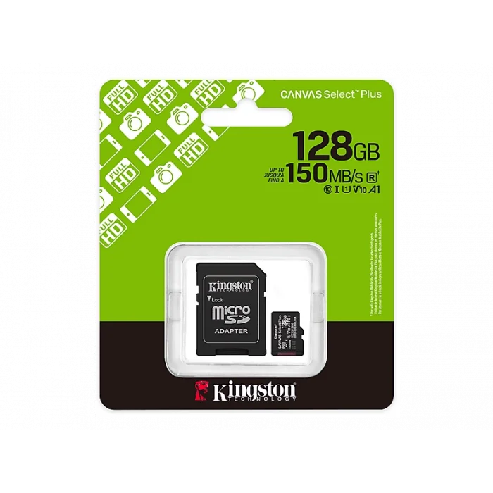 KINGSTON SDCS3/128GB Class10 128GB 150MB/s MicroSD Kart Bellek