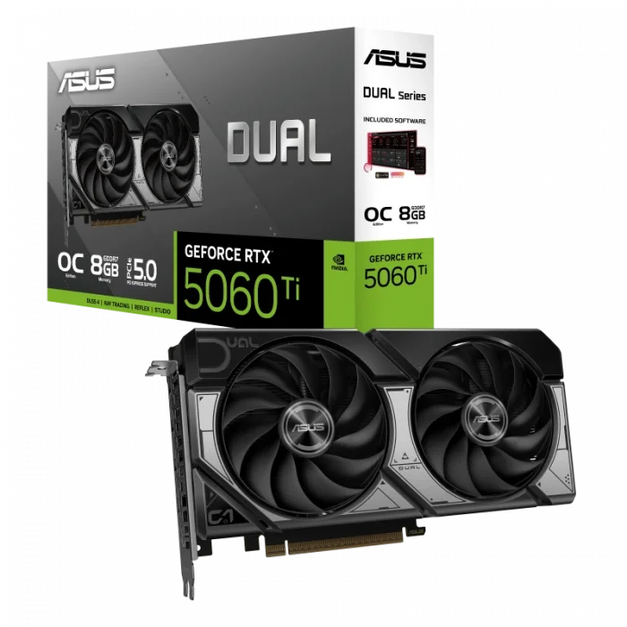 ASUS DUAL-RTX5060TI-O8G 8GB Nvidia RTX5060Ti GDDR7 128bit HDMI 3xDP 16x Ekran Karti