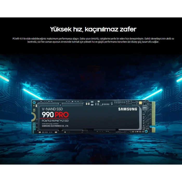 SAMSUNG MZ-V9P1T0BW 990 PRO M.2 1TB (7450/6900MB/s) PCIe + NVMe SSD Disk (22x80mm) Gaming Type