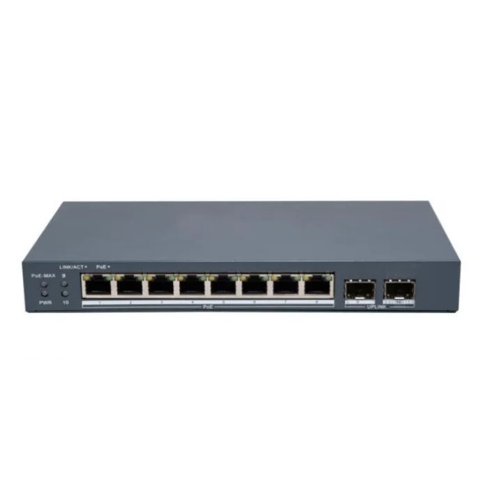 HIKVISION DS-3E1510P-EI/M-8P2F 10 Port Gbit 8 port poe 80W 2xSFP Uplink Yönetilebilir Metal Kasa