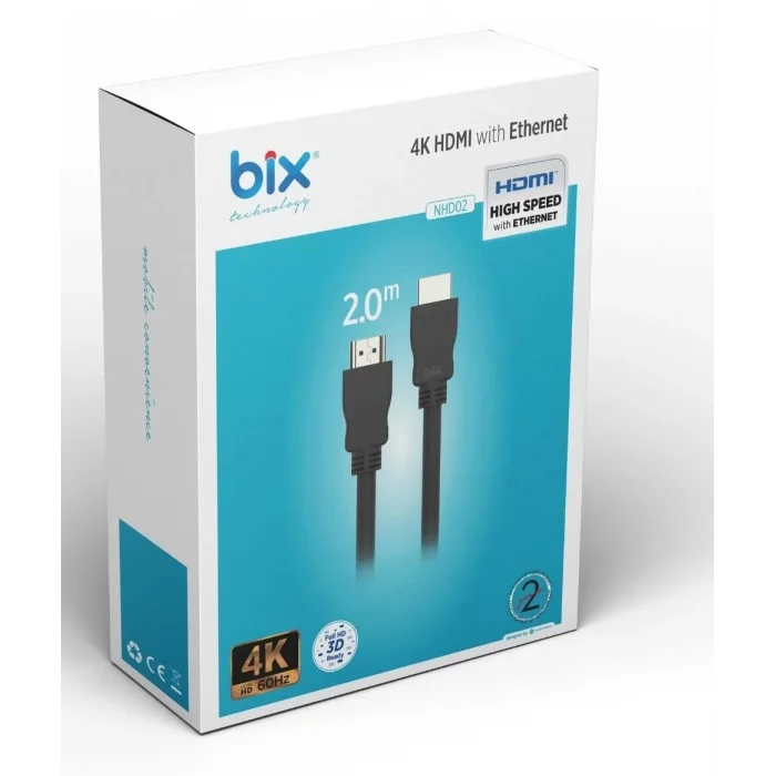 BIX NHD02 2 Mt 4K 60Hz Yüksek Hizli HDMI Kablo