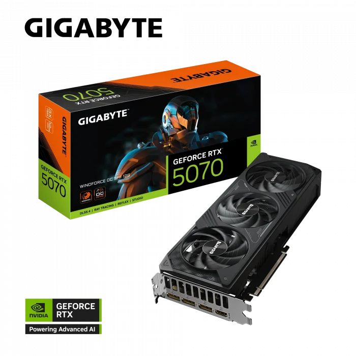 GIGABYTE RTX5070 GV-N5070WF3OC-12GD 12GB Geforce RTX5070 GDDR7 192bit HDMI 3xDP 16x Ekran Kartı