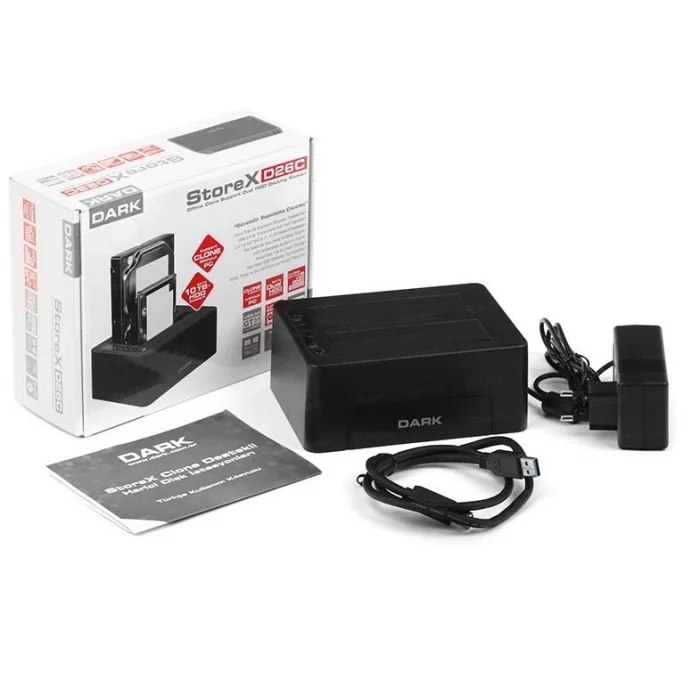 DARK DK-AC-DSD26C 2.5 ve 3.5 USB 3.0 Siyah SATA Offline ile Klon Destekli Docking Station