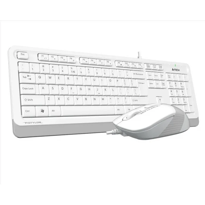 A4 TECH F1010 Q Türkçe USB Multimedya Beyaz 1600dpi Klavye+ Mouse