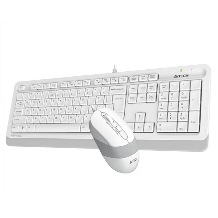 A4 TECH F1010 Q Türkçe USB Multimedya Beyaz 1600dpi Klavye+ Mouse