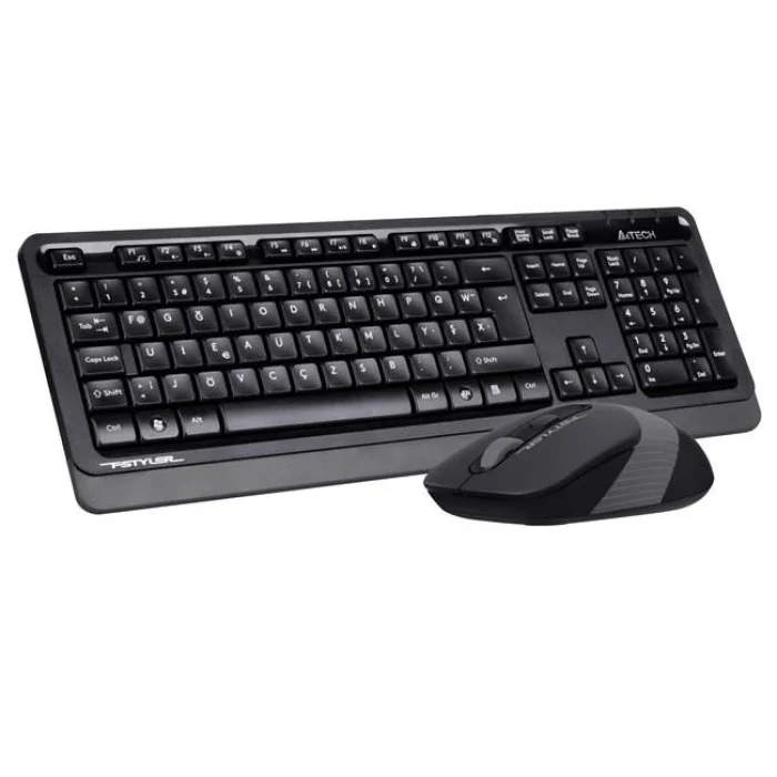 A4 TECH FG1010 F Türkçe Kablosuz (F KLAVYE) Gri 2000dpi Klavye+ Mouse