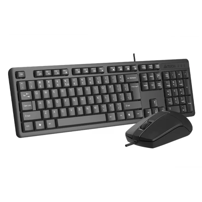 A4 TECH KR-3330S Q Türkçe USB Multimedya Siyah Sessiz Mouse Klavye+ Mouse