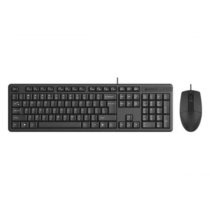 A4 TECH KR-3330S Q Türkçe USB Multimedya Siyah Sessiz Mouse Klavye+ Mouse