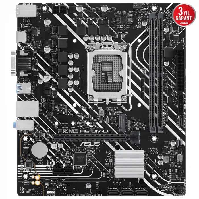 ASUS PRIME H610M-D H610 DDR5 Vga GLan mATX HD M2 USB3.2 COM 1700p Anakart