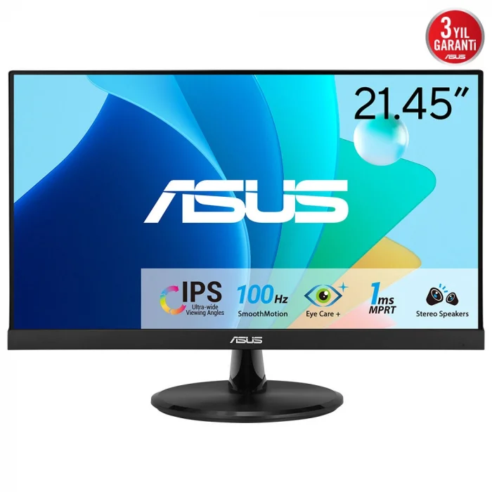 ASUS VP229HF 21.5 LED 1ms 100Hz 1920x1080 FullHD VGA HDMI (Vesa) AdaptiveSync Siyah Monitör