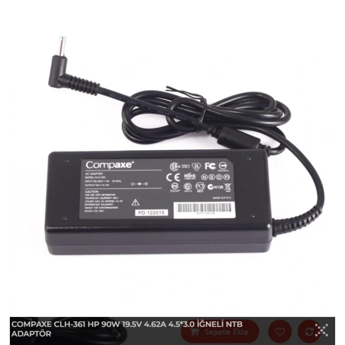 COMPAXE CLH-361 19V 4.62A (4.5x3.0) Hp Notebook Adaptörü