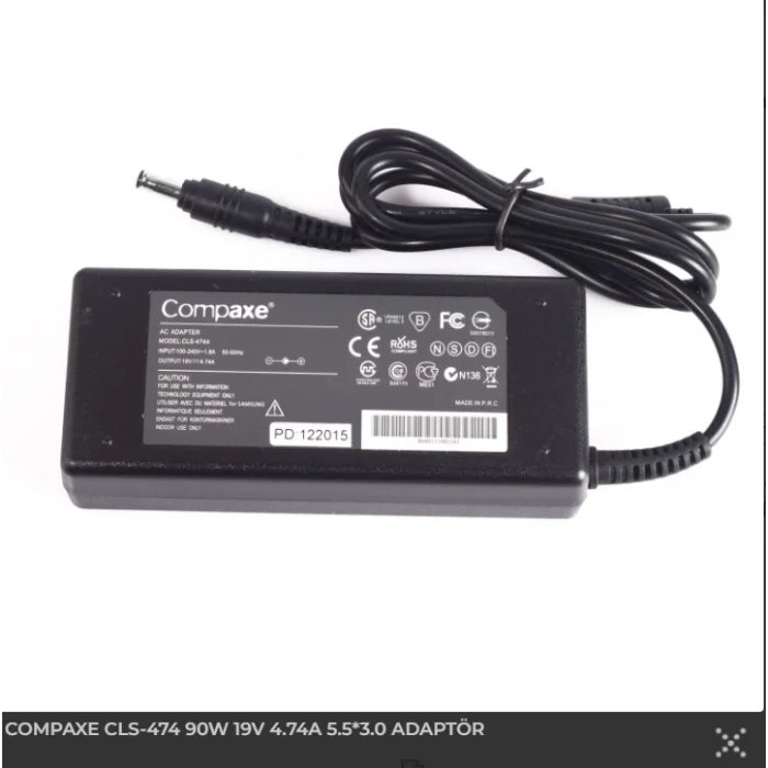 COMPAXE CLS-474A 19V 4.74A (5.5*3.0) Samsung Notebook Adaptörü