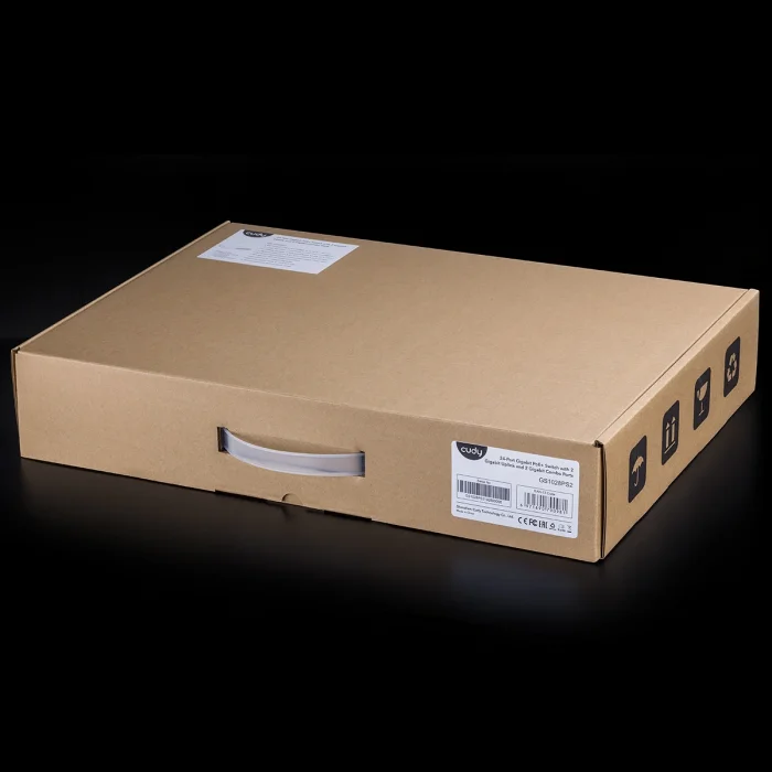 CUDY GS1028PS2 24 Port Gbit 24 Port PoE+ 300W 2xSFP Uplink Rackmount Yönetilemez Switch