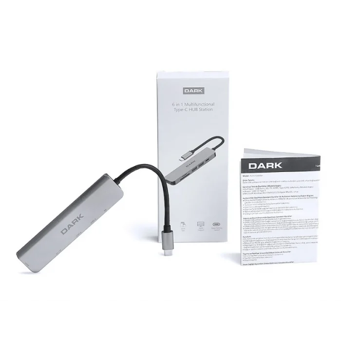 DARK DK-AC-U31X38 USB 3.1 Type-C 6 in 1 HDMI/ TF SD Kart /USB-C PD