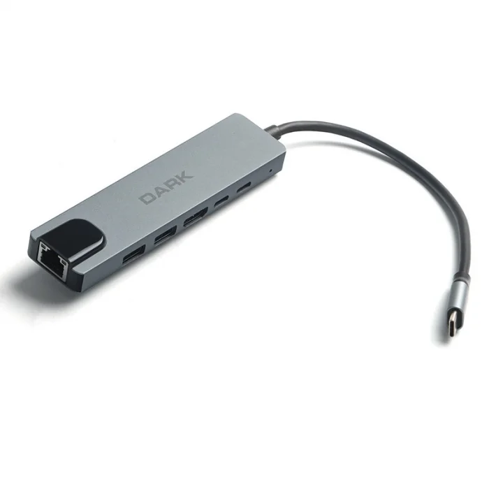 DARK DK-AC-U31X47 6sı 1 Arada USB 3.2 Type-C to Ethernet / HDMI USB 3.0 - USB 2.0 / USB-C 65W Macbook Port Çoklayıcı HU