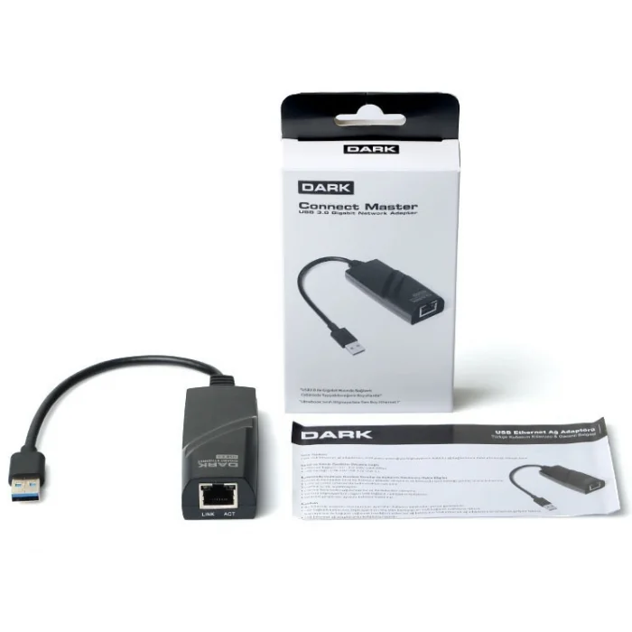 DARK DK-NT-U3GLAN2 USB 3.0 10/100/1000Mbps Gigabit Çevirici Adaptör