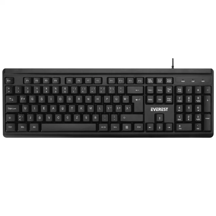 EVEREST KB-741F F Türkçe USB Standart Siyah Klavye