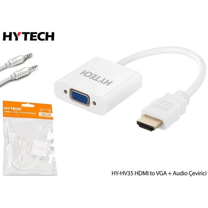 HYTECH HY-HV35 HDMI to VGA + Audio Çevirici Adaptör