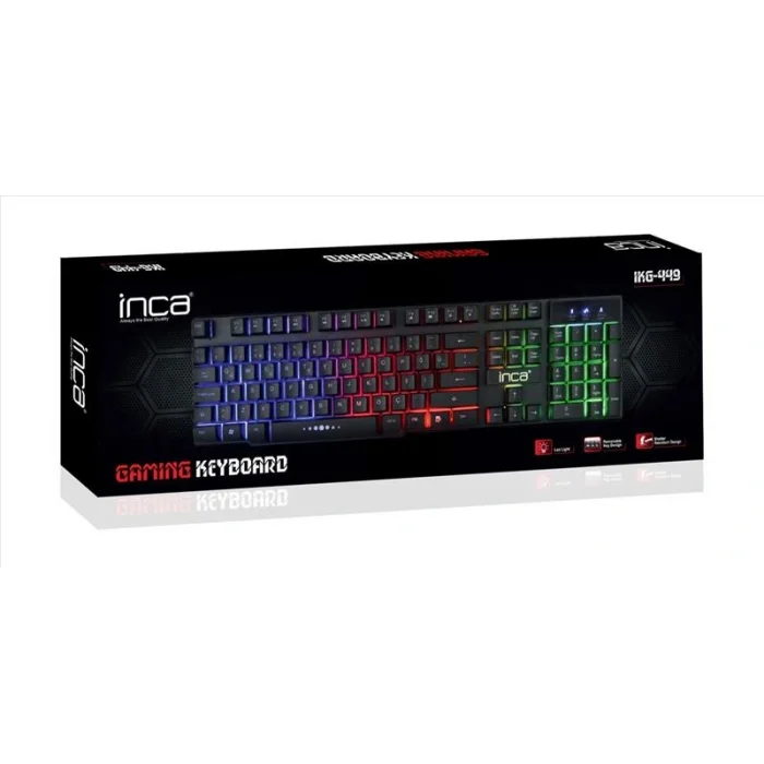 INCA IKG-449 Türkçe USB RAINBOW EFECT MEKANİK HİSLİ Siyah Oyuncu Klavye