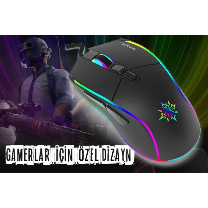 INCA IMG-343 USB 6400dpi siyah RGB Optik Oyuncu Mouse