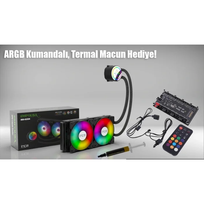 INCA ISS-02XN LGA1700/AM4/AM5 240 mm ARGB Siyah Sıvı Soğutma