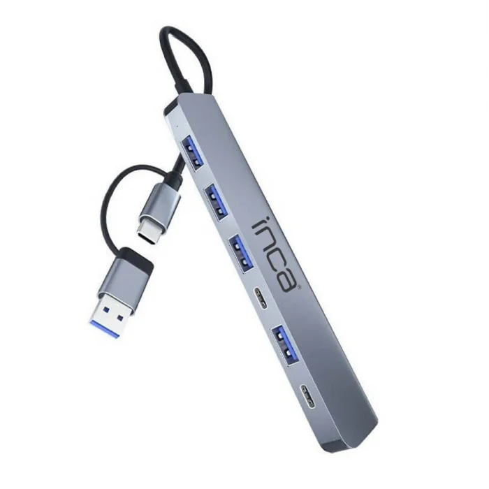 INCA IUTP-7T 7 Port X5 USB 3.0 + 2 Type-C Aluminyum Çoklayıcı