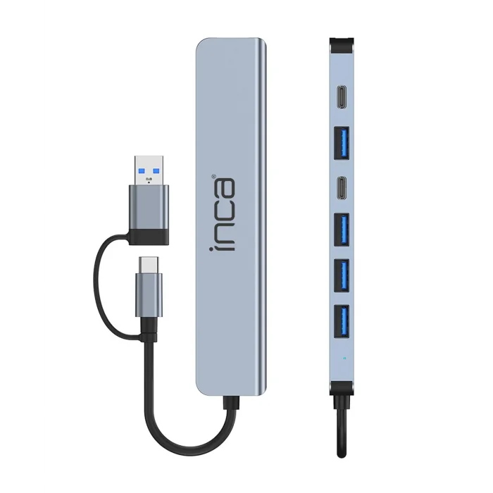 INCA IUTP-7T 7 Port X5 USB 3.0 + 2 Type-C Aluminyum Çoklayıcı