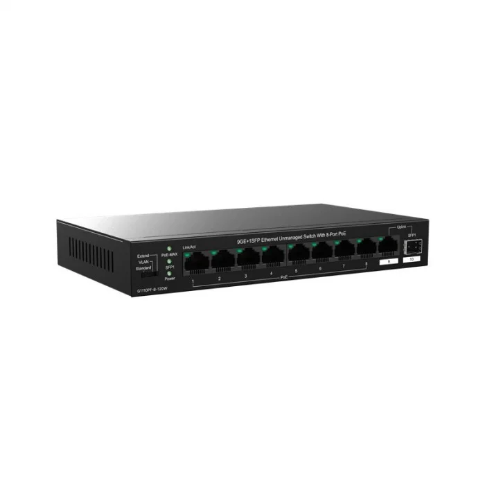 IP-COM IP-G1110PF-8-120W 8 PORT GIGABIT + 1X1GB RJ45/SFP PORT 120W 250 METRE POE SWITCH