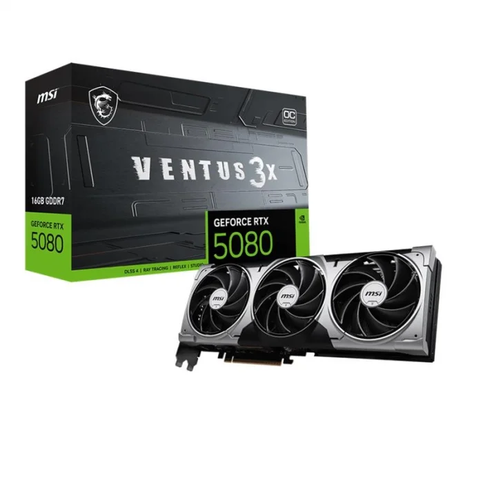 MSI GEFORCE RTX5080 16G VENTUS 3X OC 16GB GDRR7 256BIT 1XHDMI 3XDP EKRAN KARTI