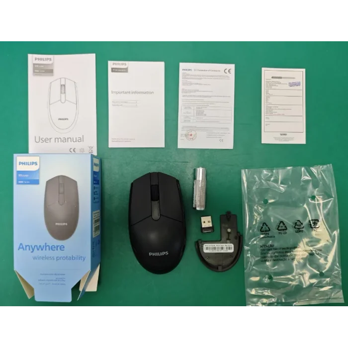 PHILIPS SPK7337 Nano Alıcılı Kablosuz 1200dpi siyah Mouse