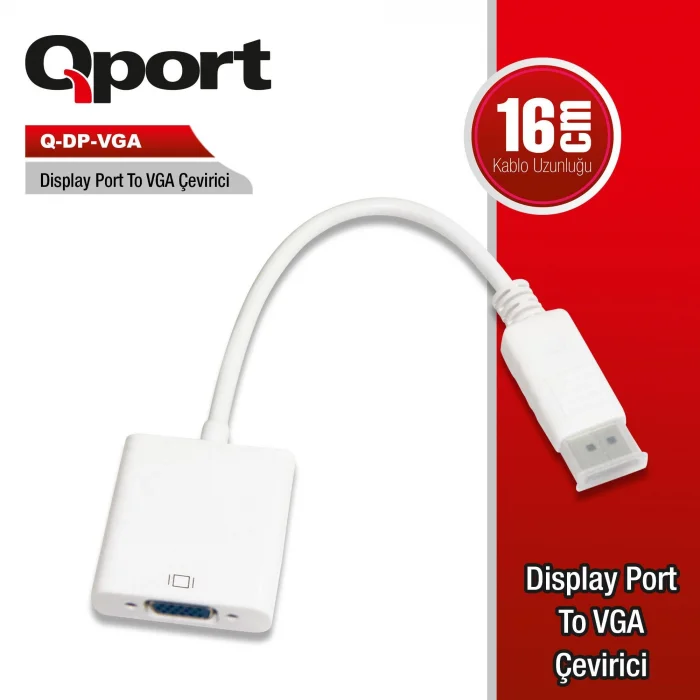 QPORT Q-DP-VGA DV DISPLAY PORT TO VGA DÖNÜŞTÜRÜCÜ