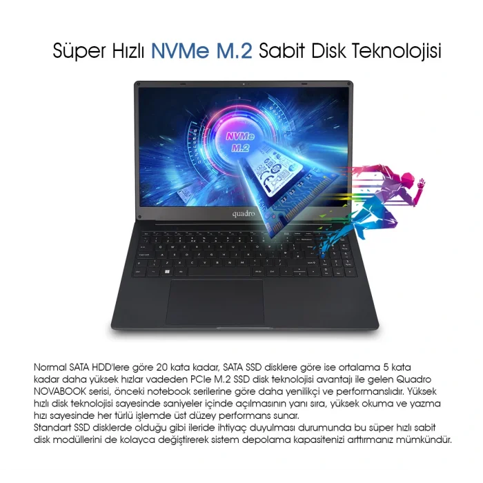 QUADRO NovaBook IN16-1650P-CS i5-1035G7 16GB 512GB SSD O/B Intel UHD 15.6 DOS Siyah Notebook