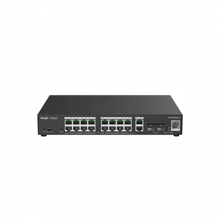 RUIJIE-REYEE RG-ES220GS-P 20 Port Gbit 16 Port PoE+ 250W 2xGbit+2xSFP Uplink Cloud Managed Switch