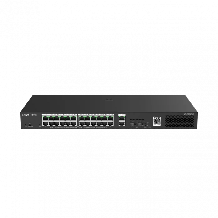 RUIJIE-REYEE RG-ES228GS-P 28 Port Gbit 24 Port PoE+ 370W 2xGbit+2xSFP Uplink Cloud Managed Switch