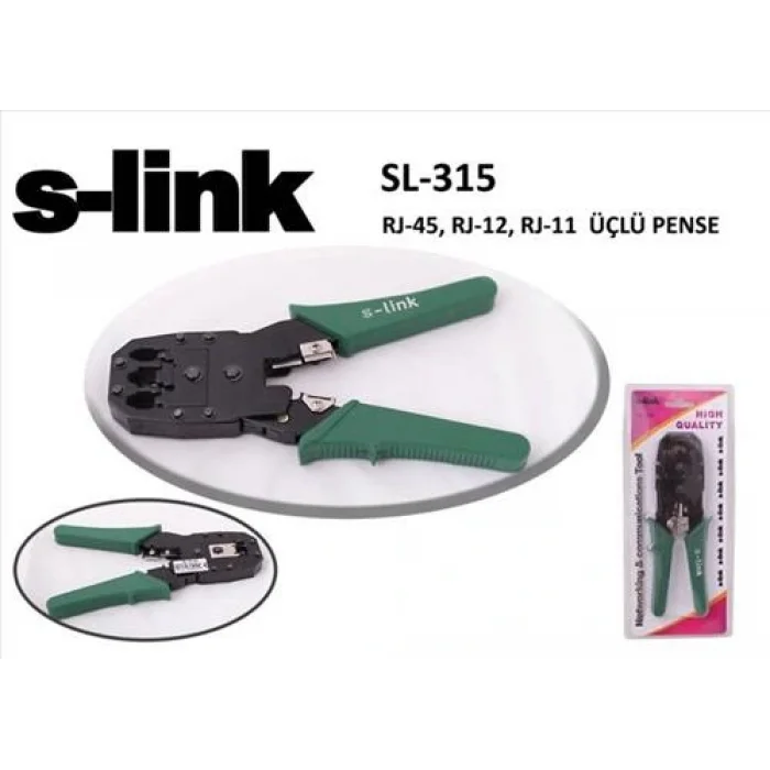 S-LINK SL-315 RJ 11+RJ 12+RJ 45 Sıkma Pensesi