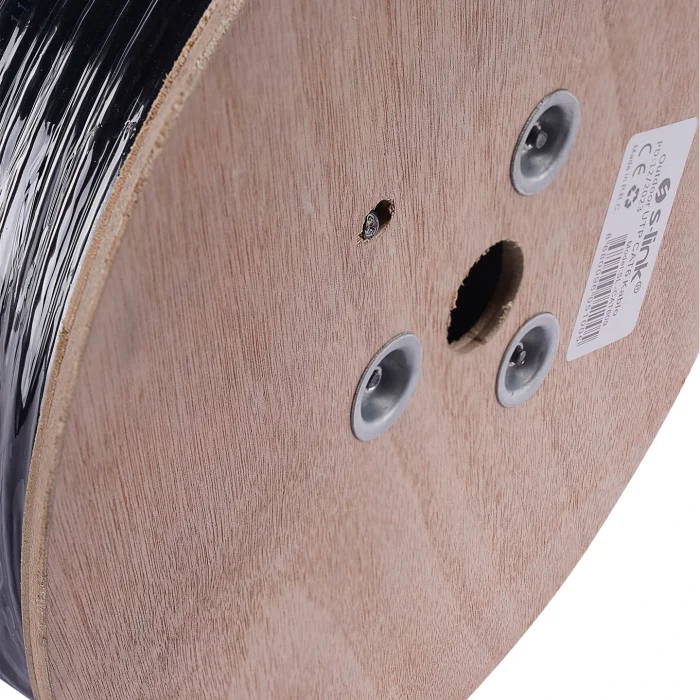 S-LINK SL-CAT609 CAT6 UTP 305 Metre 23 AWG 0.56 mm Network Kablosu Outdoor Double Jack GRİ+Siyah
