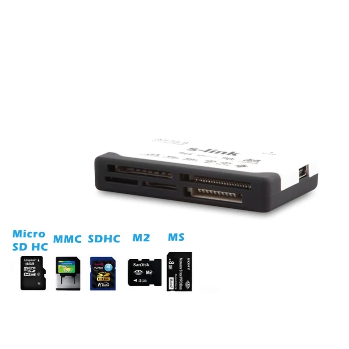 S-LINK SLX-A62 TF+M2 USB Harici Beyaz Kart Okuyucu