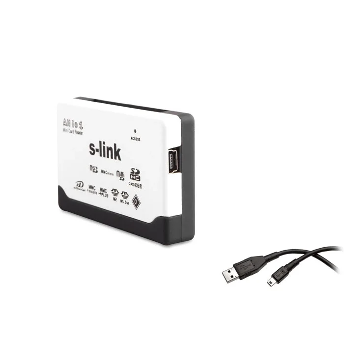 S-LINK SLX-A62 TF+M2 USB Harici Beyaz Kart Okuyucu