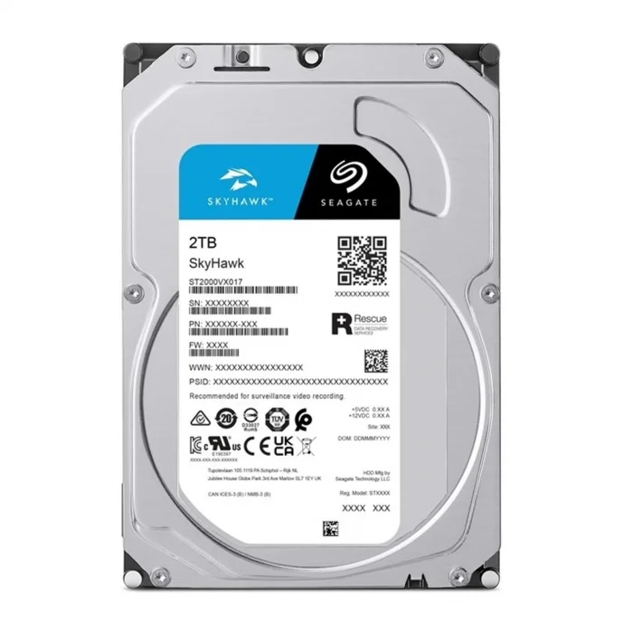 SEAGATE ST2000VX017 SKYHAWK 3.5 2TB 256mb SATA (TR Seagate Garantili) 7/24 Harddisk