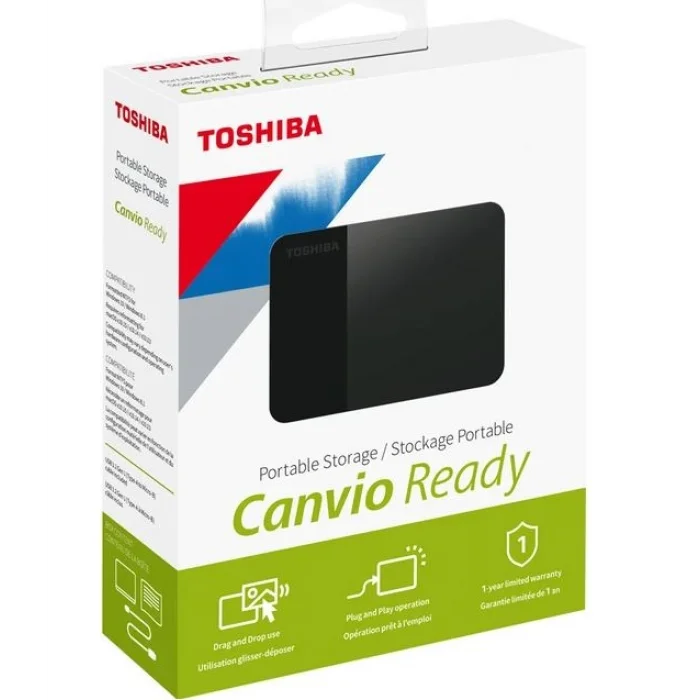 TOSHIBA HDTP310EK3AA Canvio Ready 2.5 1TB ~ 5.0 Gbit/s USB 3.2 Gen1 Siyah Taşınabilir Harddisk