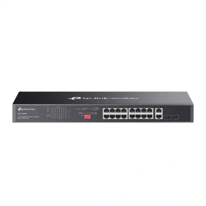 TP-LINK OMADA DS1018GMP 18 Port Gbit 16 Port PoE+ 250W 2xCombo Uplink Rackmount Yönetilemez Switch