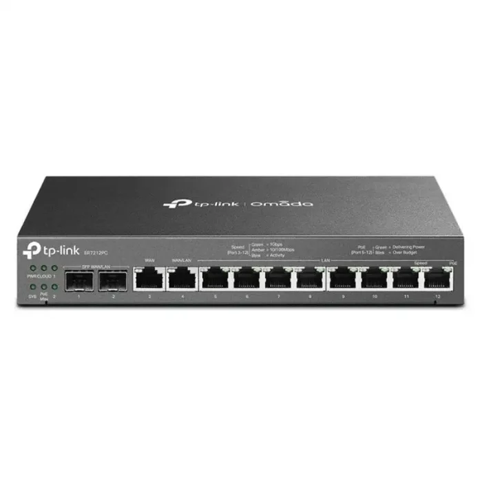 TP-LINK OMADA ER7212PC 2XGIGABIT SFP WAN/LAN PORT 1XGIGABIT RJ45 WAN 1XGIGABIT SFP WAN/LAN 8XGIGABIT VPN ROUTER