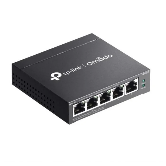 TP-LINK OMADA ES205GP 5 Port Gbit 4 Port Poe 65W Desktop Yönetilebilir Çelik Kasa Switch