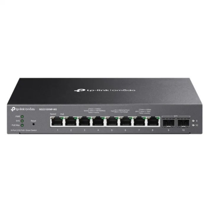 TP-LINK OMADA SG2210XMP-M2 8 PORT GIGABIT + 2X10G SFP YÖNETİLEBİLİR 160W POE SWITCH