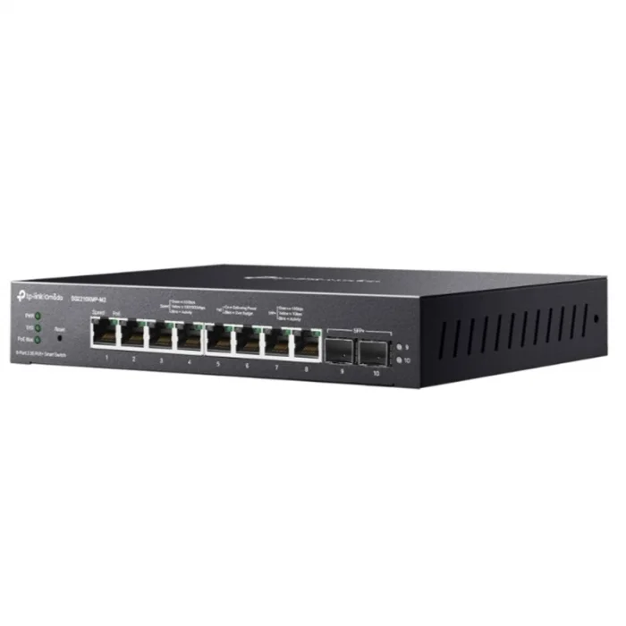 TP-LINK OMADA SG2210XMP-M2 8 PORT GIGABIT + 2X10G SFP YÖNETİLEBİLİR 160W POE SWITCH
