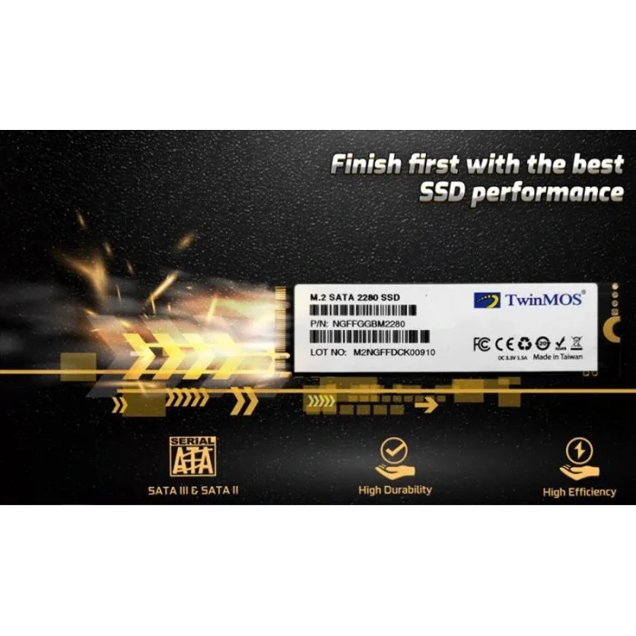 TWINMOS NGFFEGBM2280 M.2 256GB (580/550MB/s) PCIe SATA (3D NAND) SSD Disk (22x80MM)