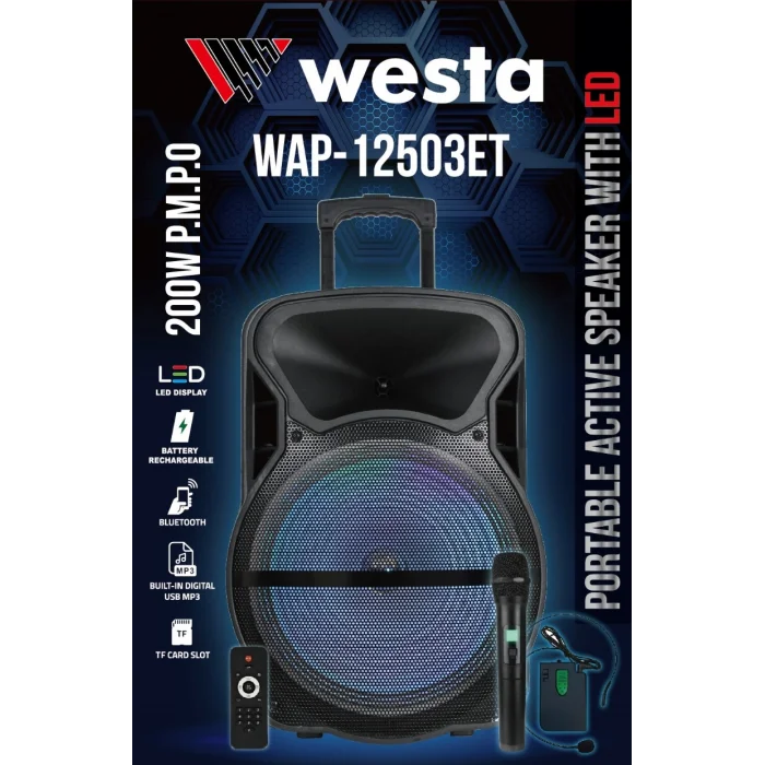WESTA WAP-12503ET 12 Aktif Portatif Ses Sistemi
