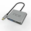 INCA ITPC-06T USB C 4ü 1 Arada Adaptör USB C – HDMI+VGA+USB Güç Dagitim Adaptörü