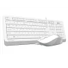 A4 TECH F1010 Q Türkçe USB Multimedya Beyaz 1600dpi Klavye+ Mouse