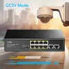 CUDY FS1010P 10 Port Mbit 8 Port PoE+ 120W 2xMbit Uplink Desktop Yönetilemez Metal Kasa Switch
